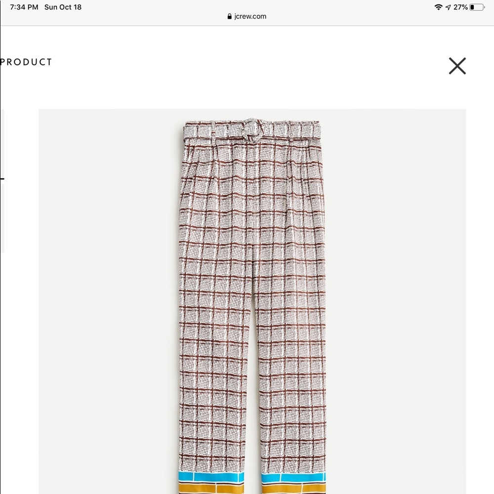 New J. Crew Silk Pants